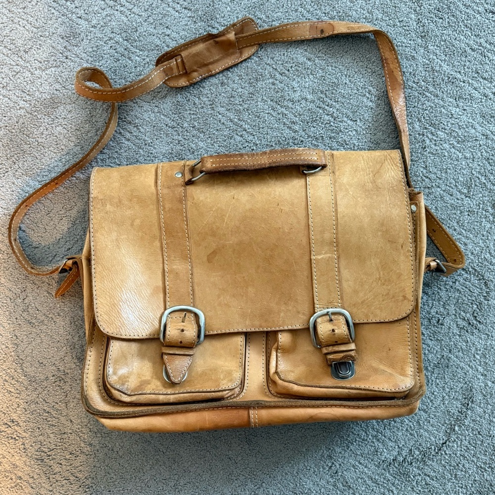 Vintage Leather Messenger Bag